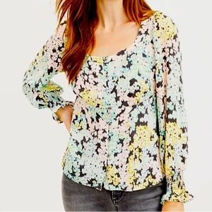 NWT LOFT Scoop Neck Blouse, Sophisticated Pastel, PXXL, Beautiful Drape, New